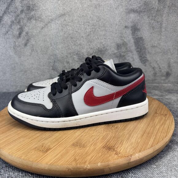 Nike Air Jordan 1 Low Shoes Womens Size 7 Light Smoke Grey Black Red DC0774-062 - Picture 3 of 10